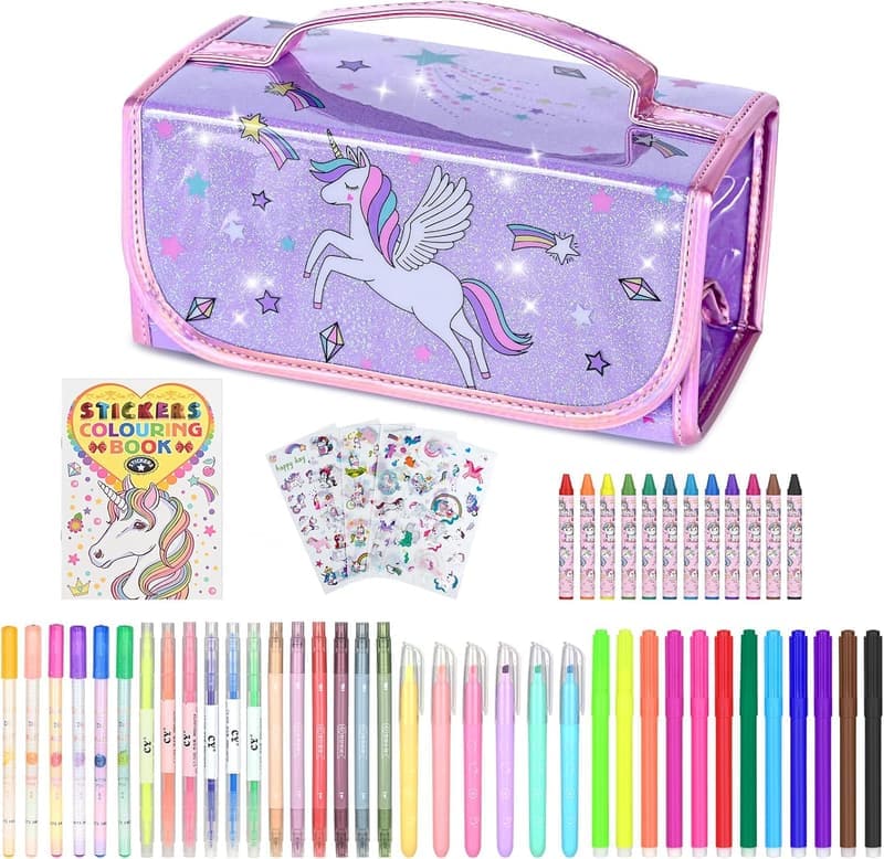 Unicorn Coloring Art Supplies Set for Kids, 54 PCS
