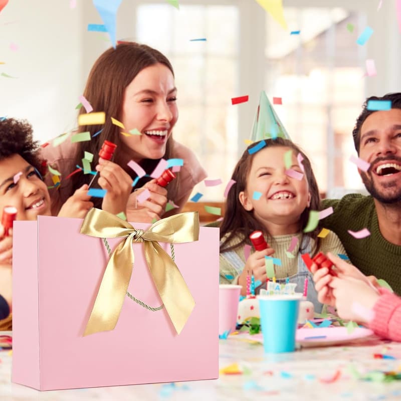 5th Birthday Gift Bag with Ribbon for Girls