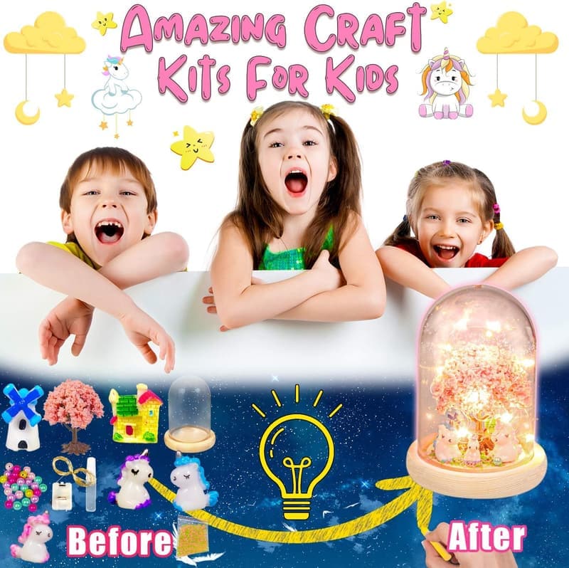 Unicorn Craft Kit Night Light for Girls Age 4-9