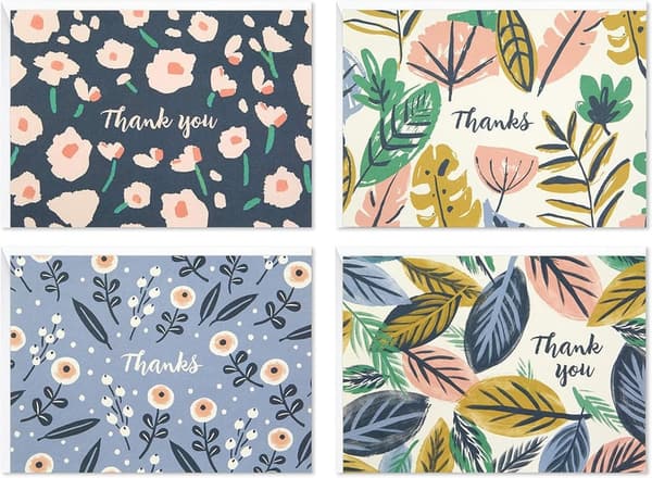 Thank You Card Assortment with Floral Designs (48 Cards & Envelopes)