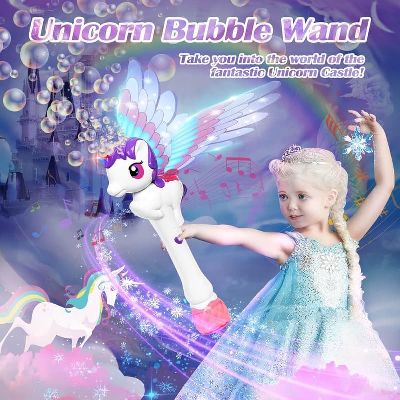 Unicorn Bubble Wands for Kids - Outdoor Birthday Toy