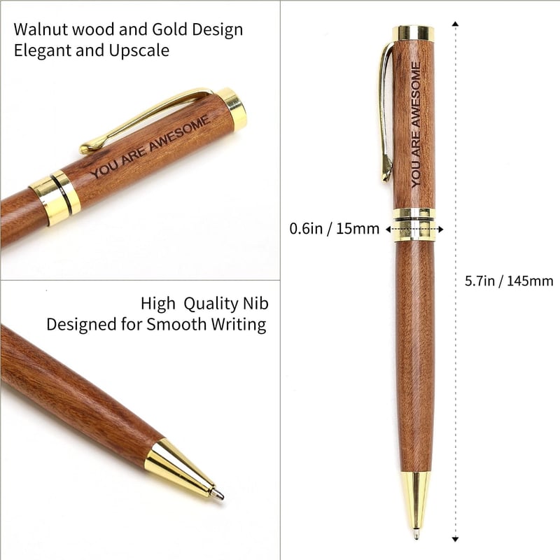 Engraved Wooden Pen Set - Appreciation Gift for Coworkers