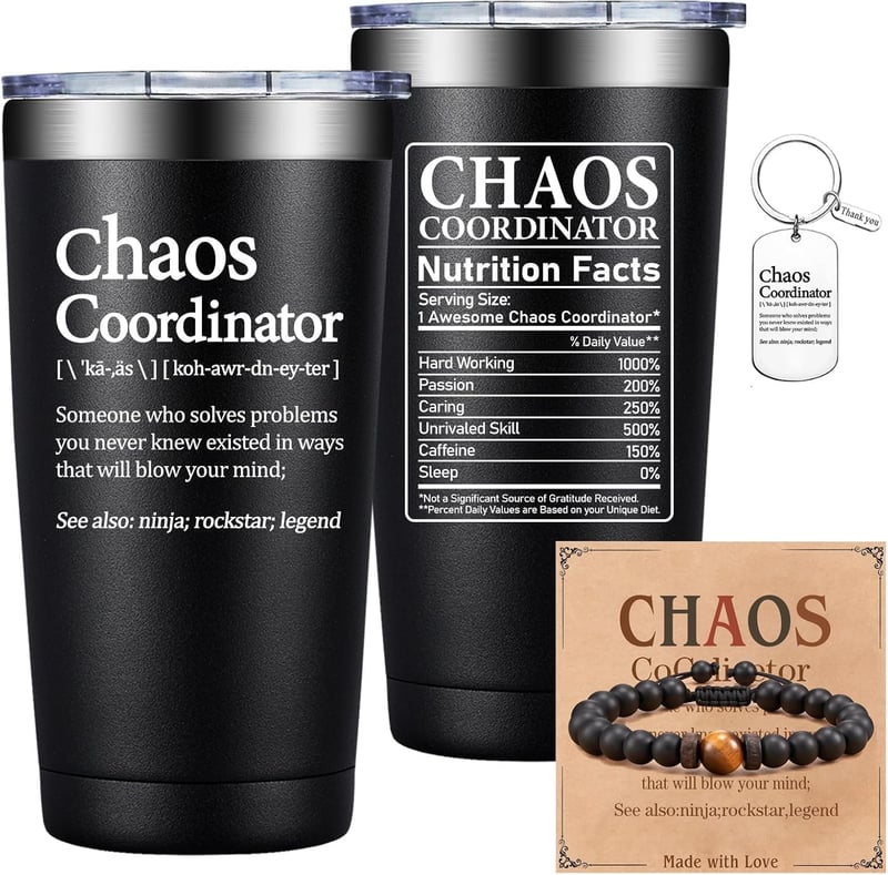 Chaos Coordinator Tumbler Mug - Thank You Gift for Him