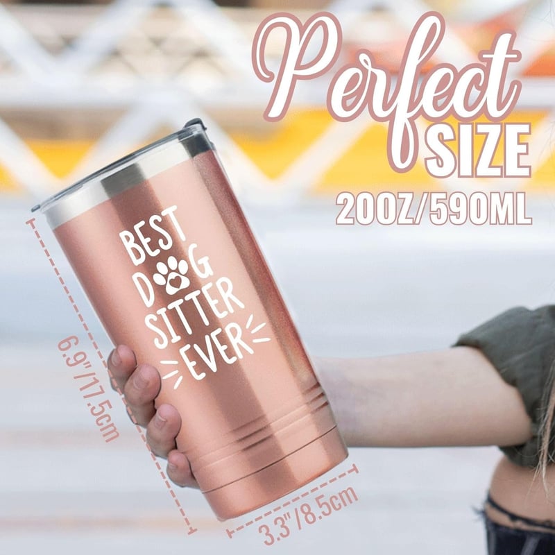 Thank You Dog Sitter Tumbler - 20oz Insulated Steel with Straw