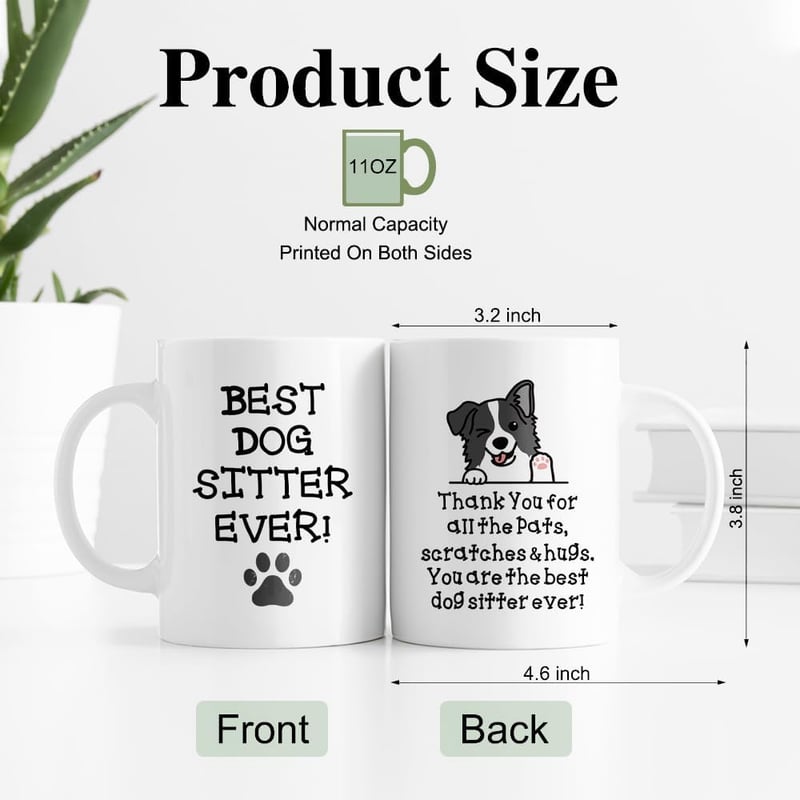 Thank You Gifts for Dog Sitters - 11 oz Ceramic Coffee Mug