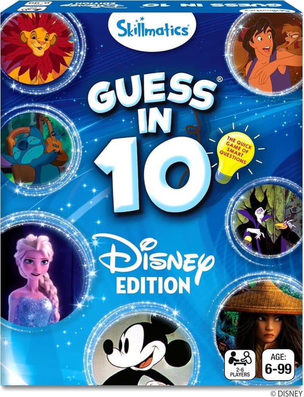 Disney Guess in 10 Card Game for Kids and Adults, Ages 6+
