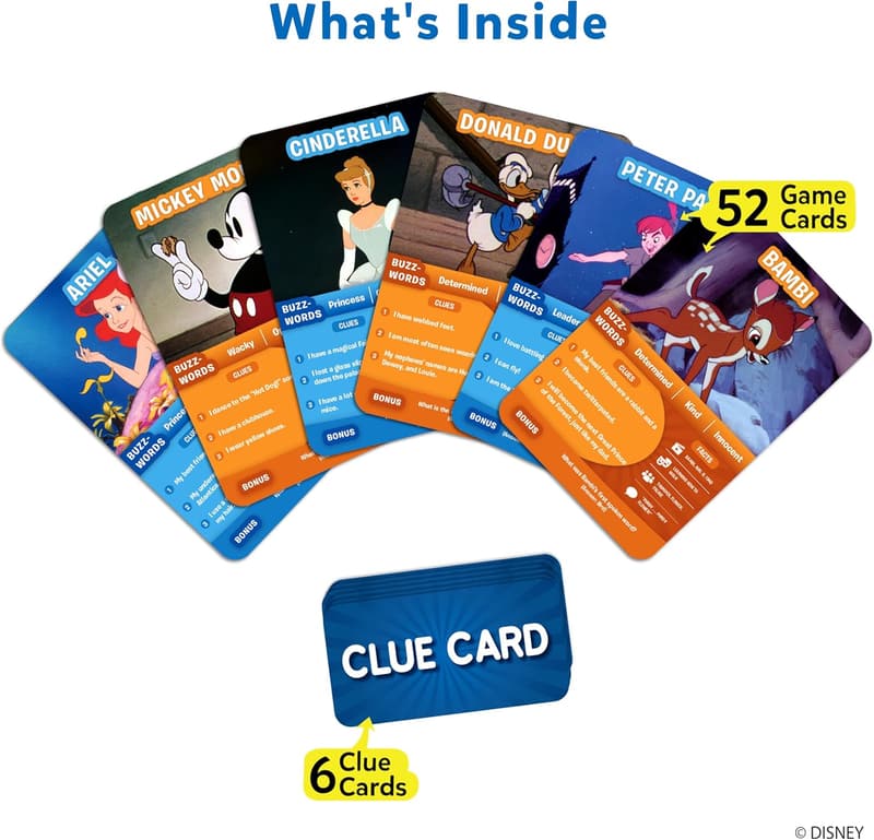Disney Guess in 10 Card Game for Kids and Adults, Ages 6+