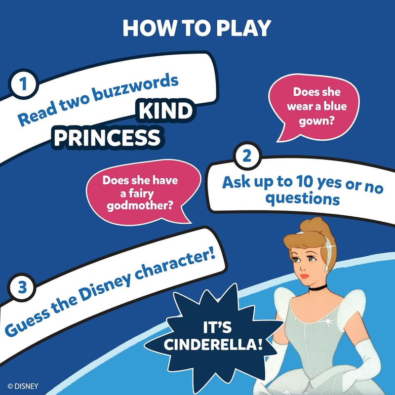 Disney Guess in 10 Card Game for Kids and Adults, Ages 6+