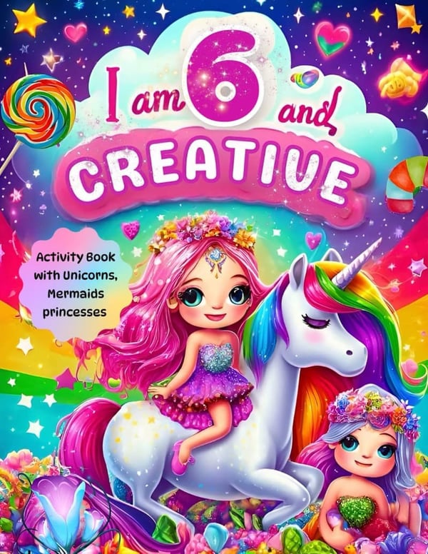 Creative Activity Book for 6-Year-Old Girls: Unicorns & Mermaids