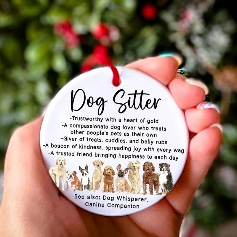 Thank You Dog Sitter Christmas Ornament 2024
