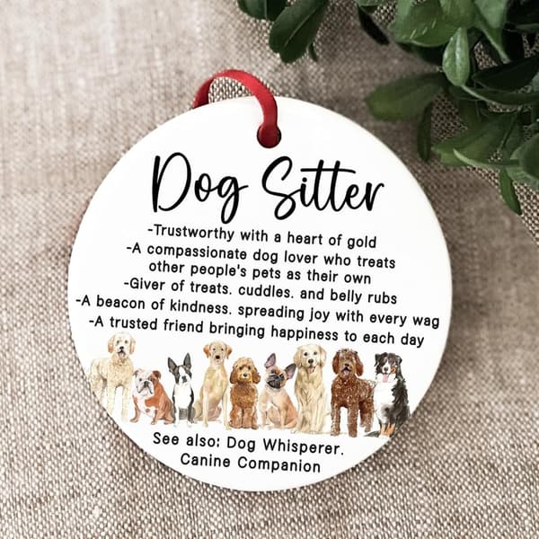 Thank You Dog Sitter Christmas Ornament 2024