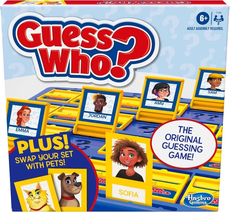 Guess Who? Board Game with People & Pets Cards for Kids 6+