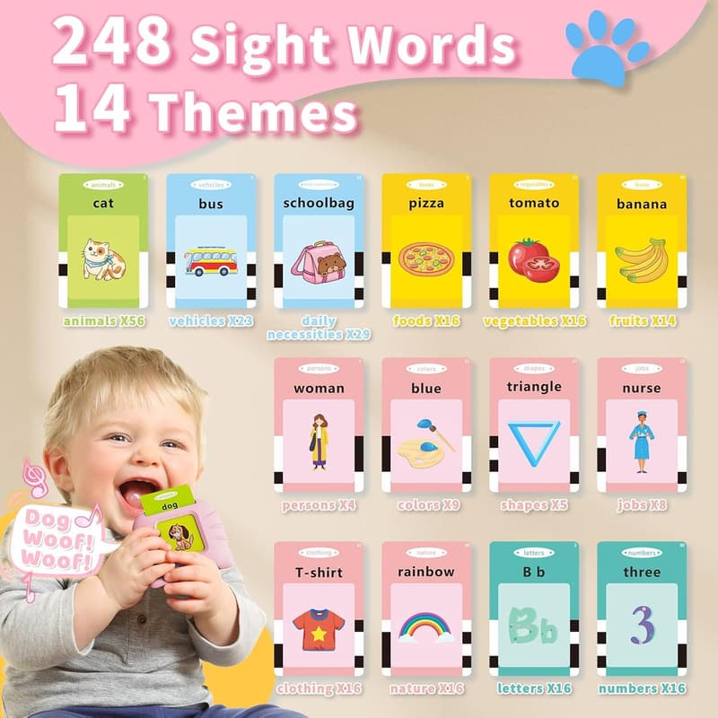 Educational Talking Flash Cards for Toddlers - 248 Words