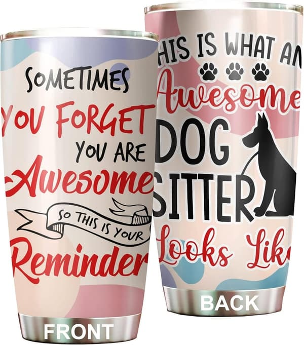 Thank You Tumbler 20oz Stainless Steel for Dog Sitters