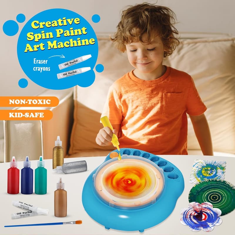 Kids' Paint Spin Art Machine Kit - Creative Art Supplies Ages 4-12