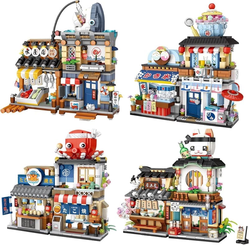 Mini DIY Japanese Street View Building Blocks Set for Kids 6-12