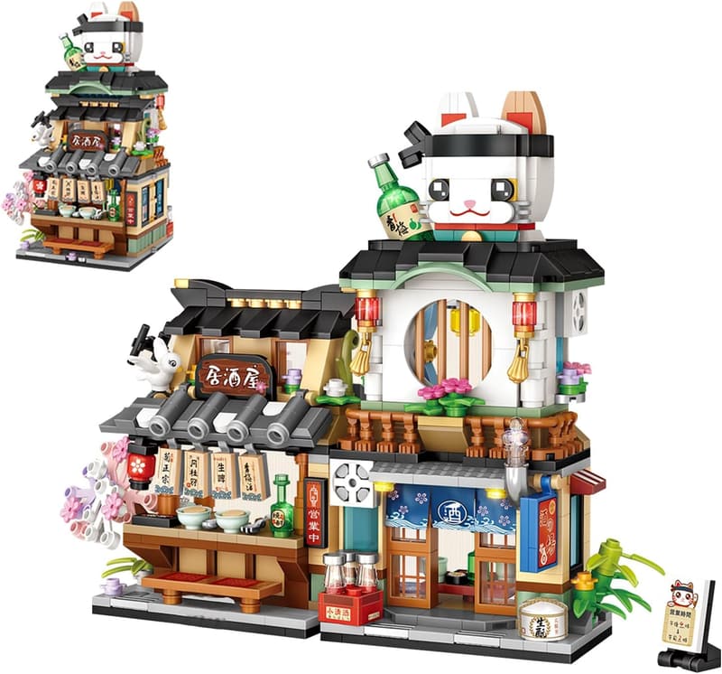 Mini DIY Japanese Street View Building Blocks Set for Kids 6-12