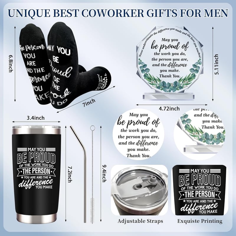 Employee Appreciation Gift Basket: Tumbler, Candle, Keychain, Sign