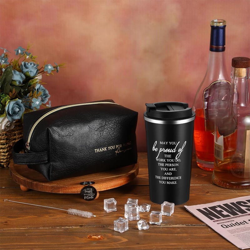 Father's Day 20oz Stainless Steel Tumbler & Leather Bag Set