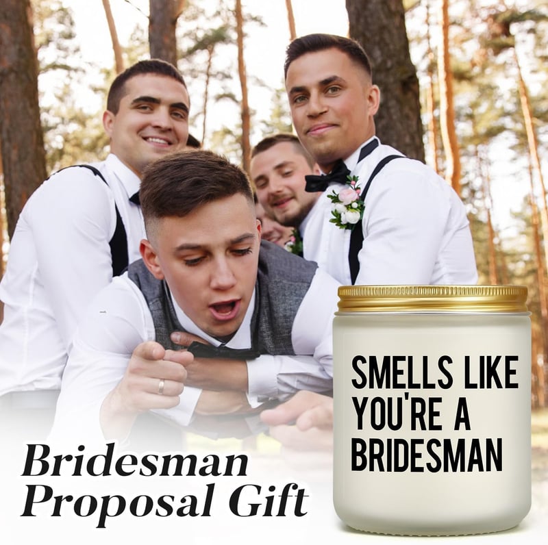 Bridesman Proposal Gift: Lavender Scented Candle for Wedding Day