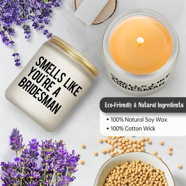 Bridesman Proposal Gift: Lavender Scented Candle for Wedding Day