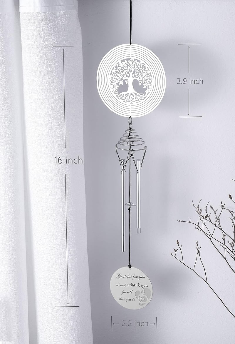 Thank You Wind Chimes with Tree of Life - Appreciation Gift for Women