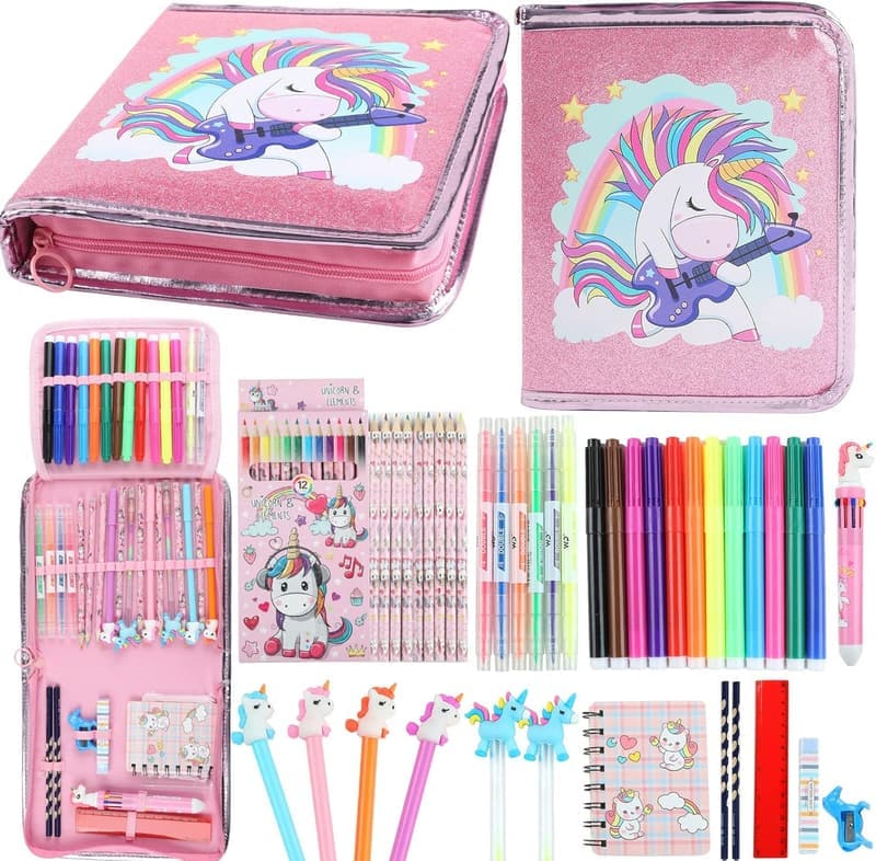 Unicorn Art Supplies Set for Kids with Fruit-Scented Markers