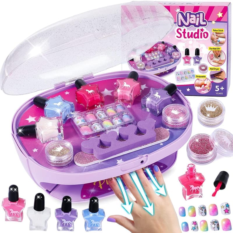 Kids Nail Art Set for Girls - All-in-One Nail Polish Kit