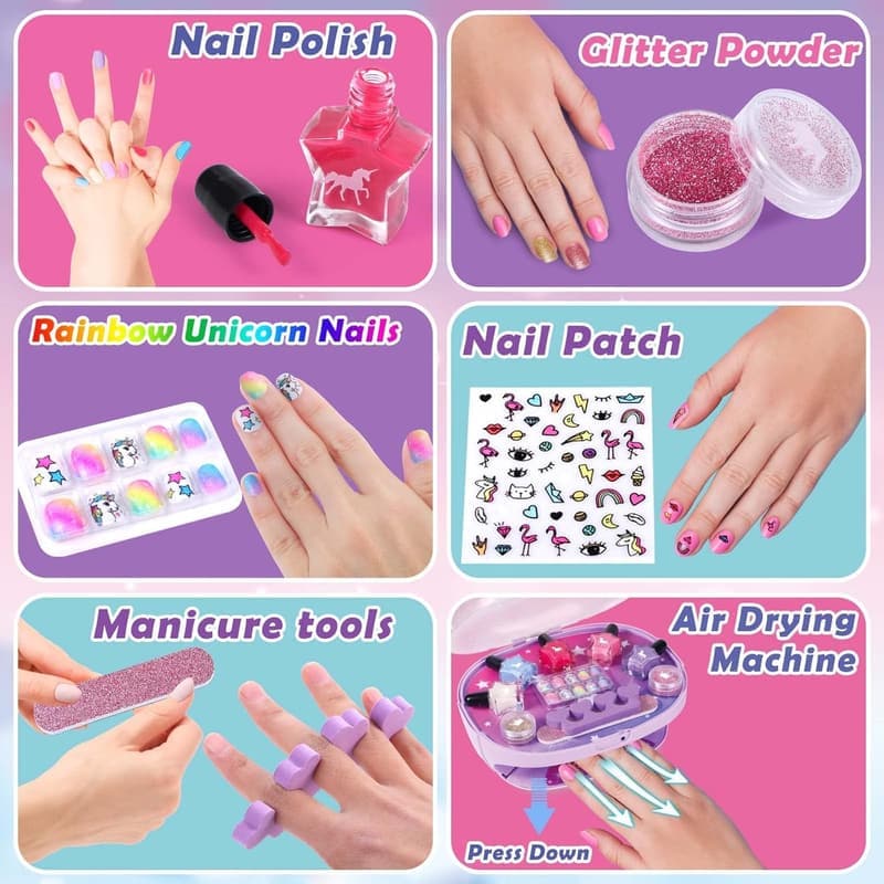 Kids Nail Art Set for Girls - All-in-One Nail Polish Kit