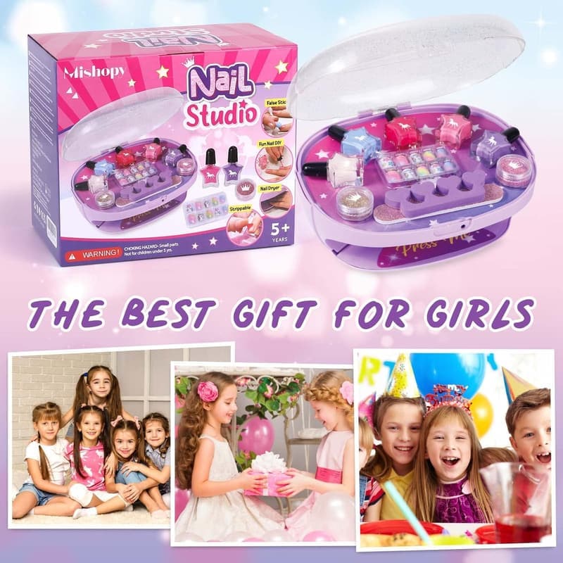 Kids Nail Art Set for Girls - All-in-One Nail Polish Kit
