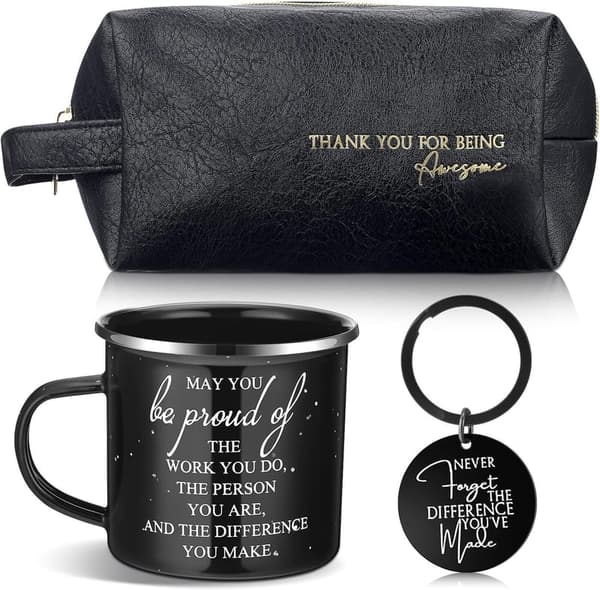 Father's Day Leather Toiletry Bag & Inspirational Gift Set