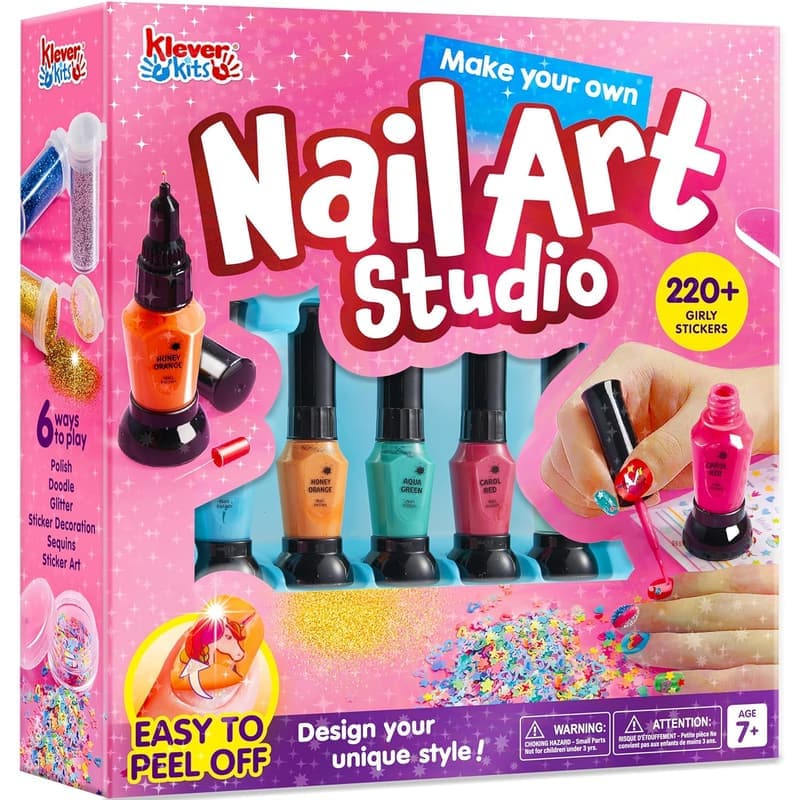 Kids' Nail Art Kit - Non-Toxic with Glitter & Stickers