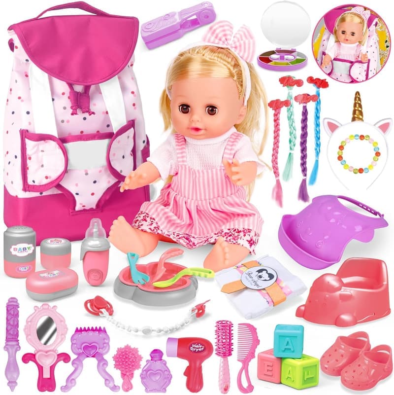 Toddler Hair Salon Playset with 14'' Baby Doll - 36PCS