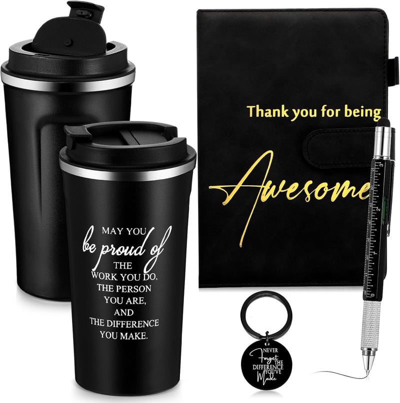 Appreciation Gift Set for Men - Inspirational 17oz Tumbler & Journal