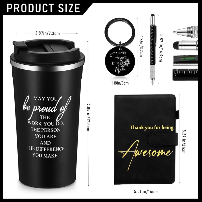 Appreciation Gift Set for Men - Inspirational 17oz Tumbler & Journal
