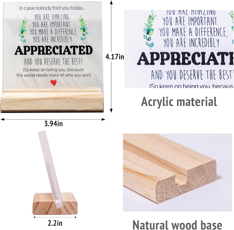 Appreciation Acrylic Sign for Home or Office Decor
