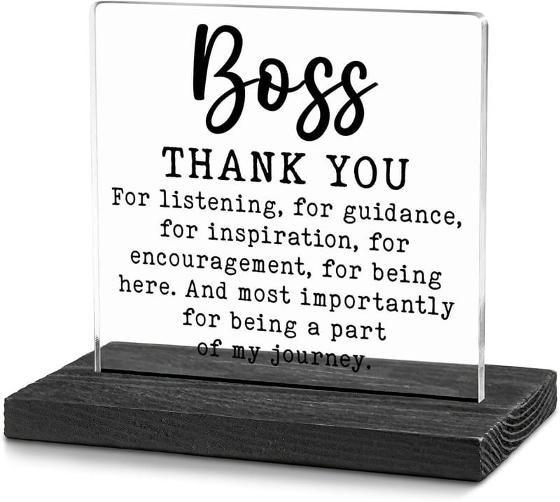 Boss Appreciation Gift - Desk Decor Sign for Home or Office