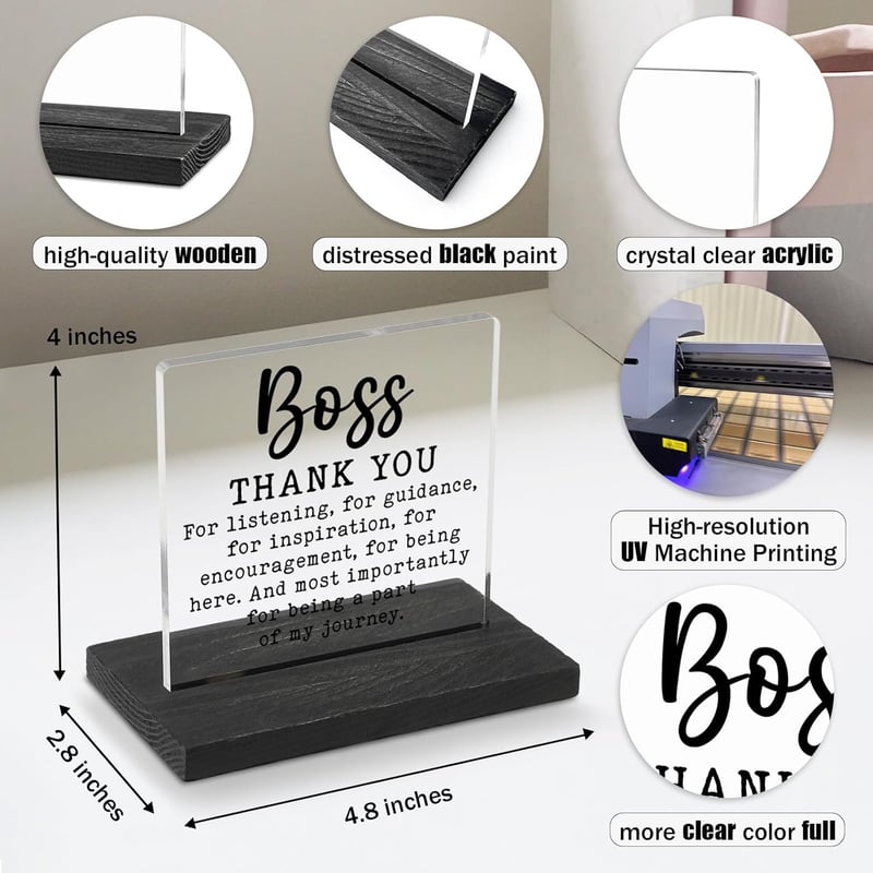 Boss Appreciation Gift - Desk Decor Sign for Home or Office