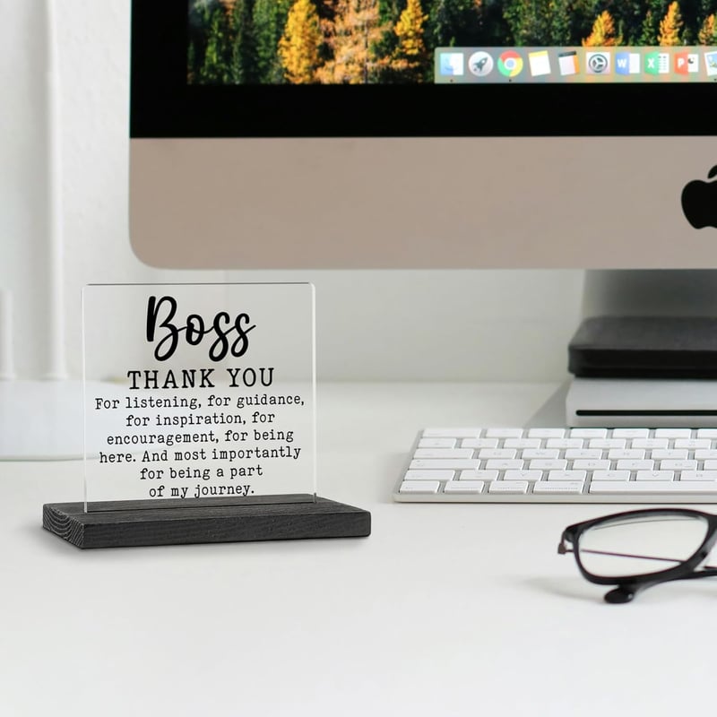 Boss Appreciation Gift - Desk Decor Sign for Home or Office