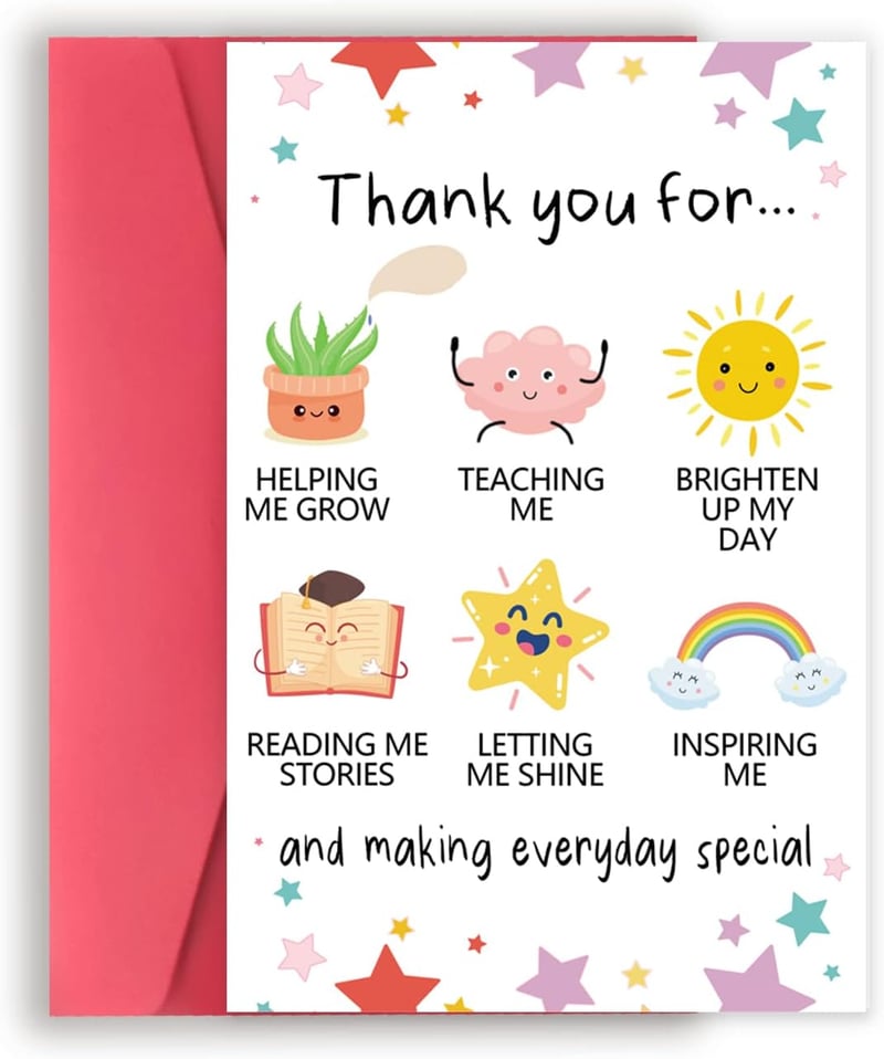 Teacher Appreciation Thank You Card - Cute Design for All Educators