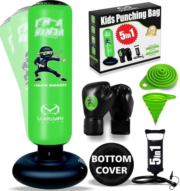 Kids Inflatable Punching Bag – Durable Bounce-Back Martial Arts Gift