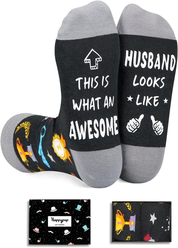 Funny Men's Socks - Unique Gift for Dad or Brother