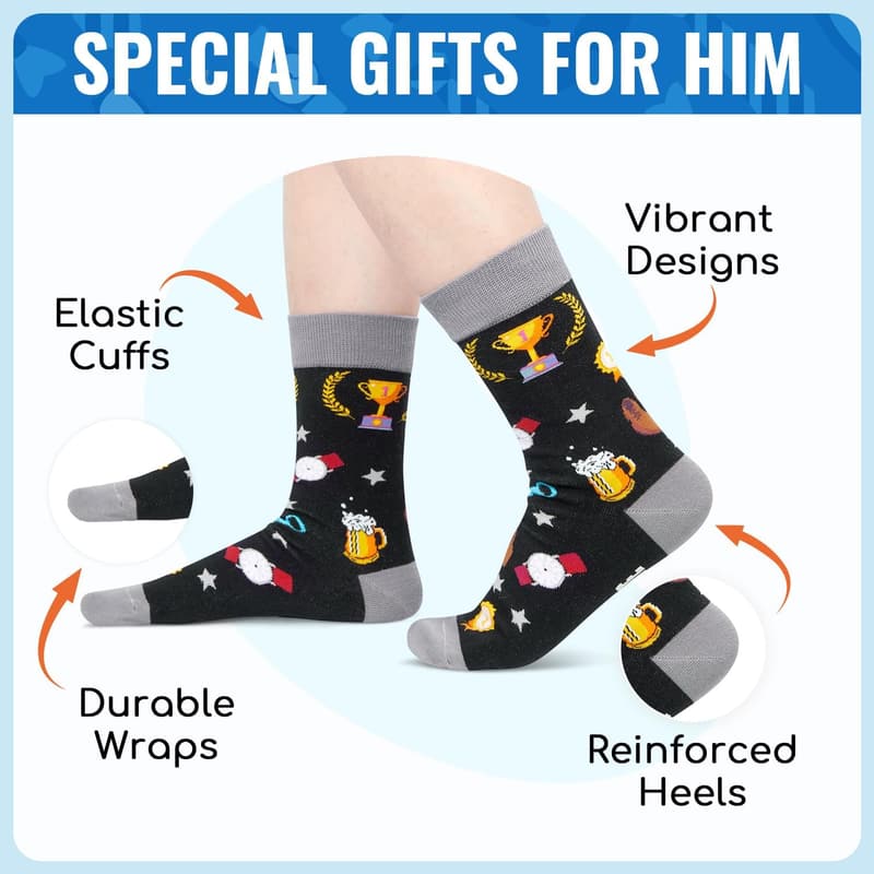 Funny Men's Socks - Unique Gift for Dad or Brother