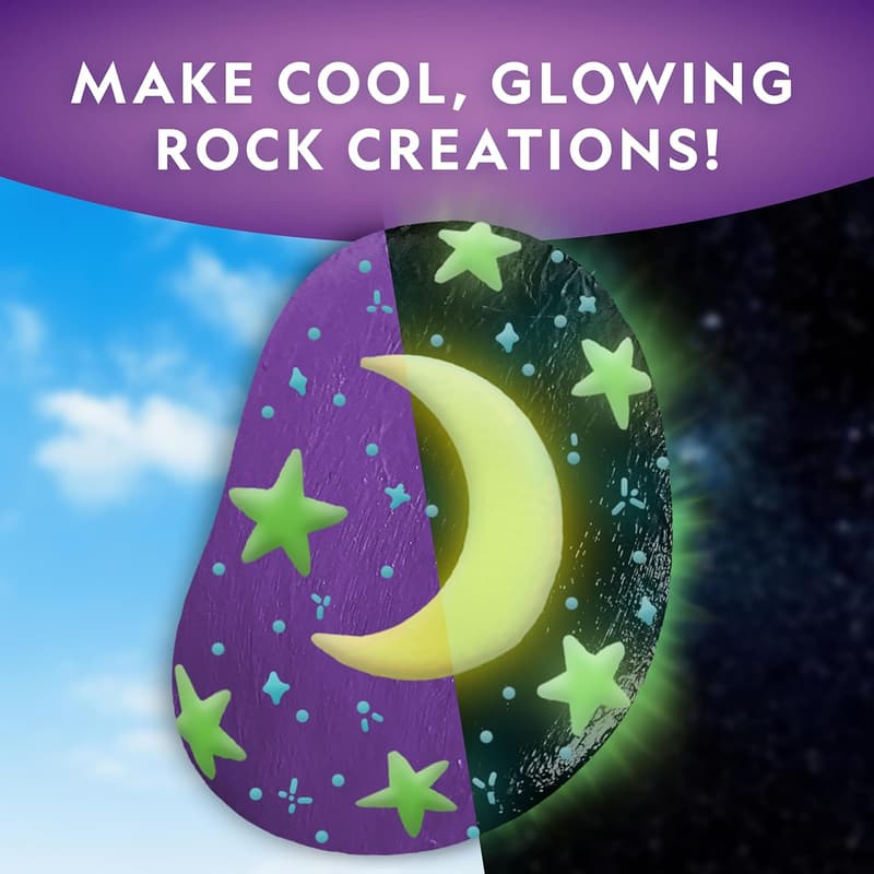 Glow in the Dark Rock Painting Kit for Kids - 15 Colors & Supplies