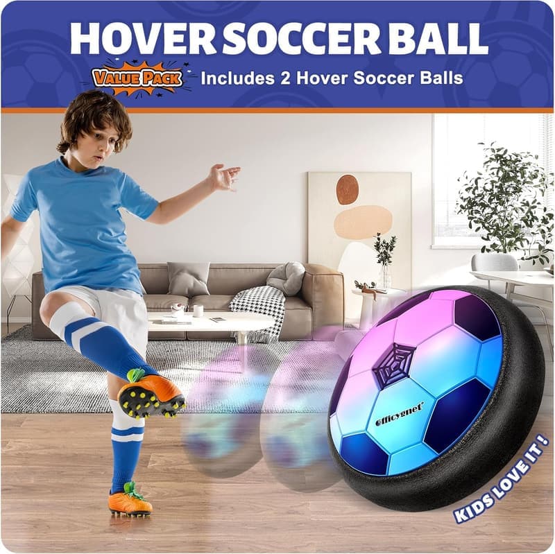 Light-Up Hover Soccer Balls - Indoor Toys for Kids 6-12