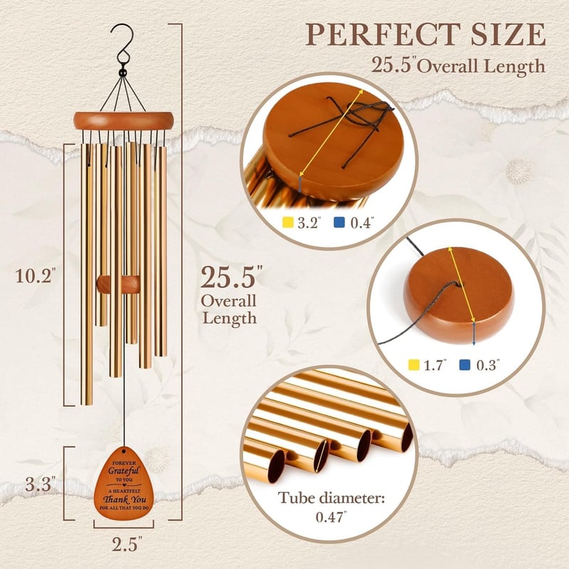 Appreciation Wind Chimes for Coworkers & Friends