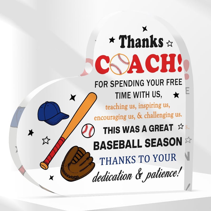 Thank You Coach Plaque for Baseball Coaches and Players