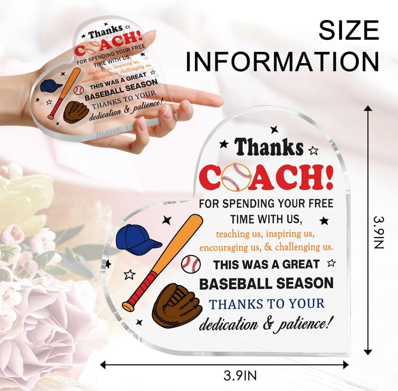 Thank You Coach Plaque for Baseball Coaches and Players