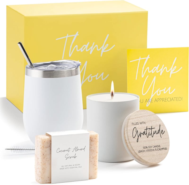 Thank You Gift Box Set for Women - Gratitude Candle Basket
