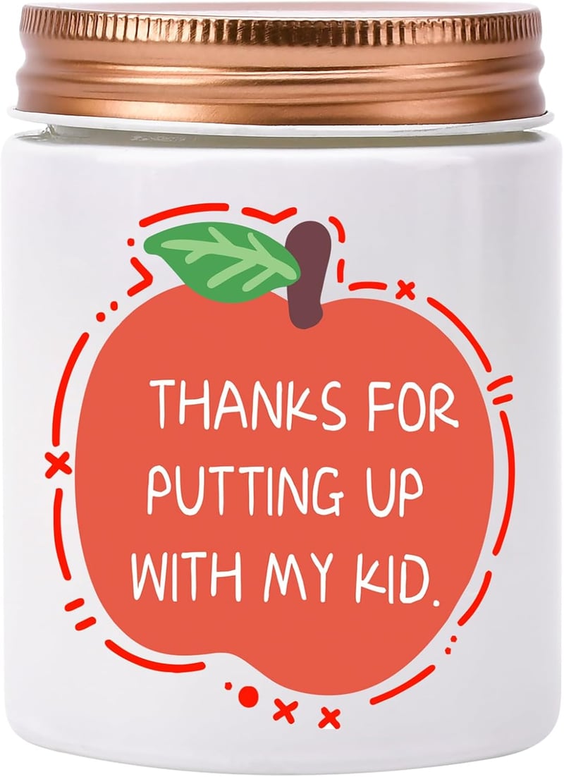 Teacher Appreciation Lavender Scented Soy Candle Gift, 9oz
